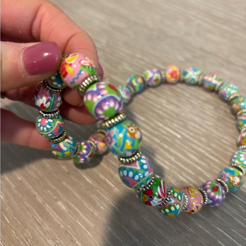 Angela Moore Multicolor Floral Beaded Necklace - Picture 2 of 4